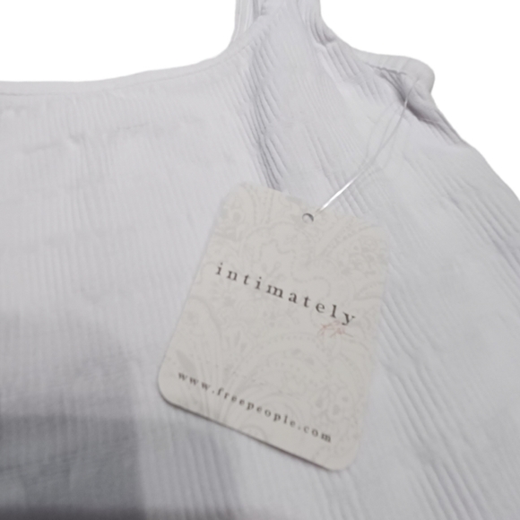 Free People Intimately White Stretchy Ribbed Tank Top - Picture 5 of 8